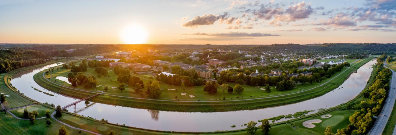 Aerial view of Ohio University campus