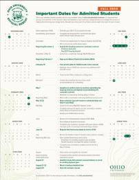 A screenshot of the Admitted Student Calendar